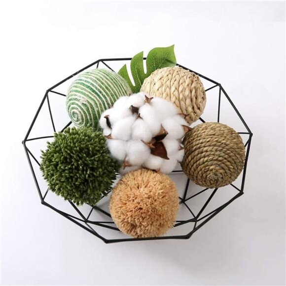 6pcs 3.5inch Woven Wicker Rattan Balls Decorative Ball Twig Orbs Green Orbs Vase - Picture 7 of 8